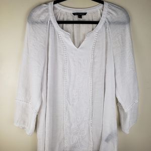White Sheer Peasant Tunic